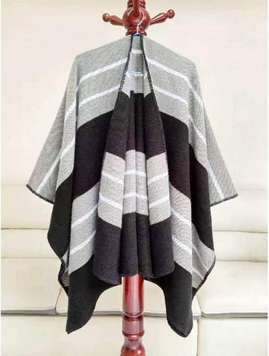 Soft Abstract Striped Cape